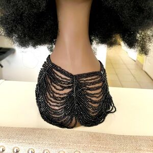 Black crystal beaded Necklace